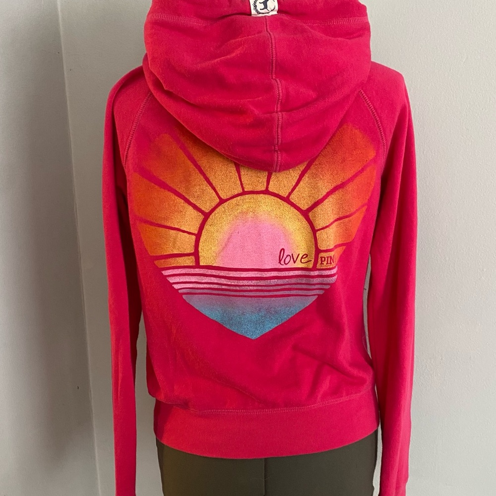Victorias Secret PINK Sunset Zip Up Hoodie Sweatshirt